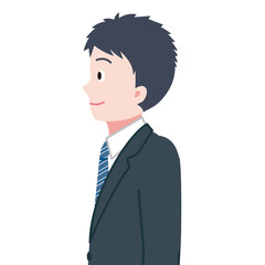 スーツ　男性　会社員　サラリーマン　横顔