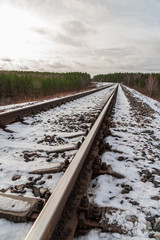 Obraz premium railroad tracks and ground details