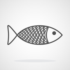 Fish icon isolated. Vector illustration.