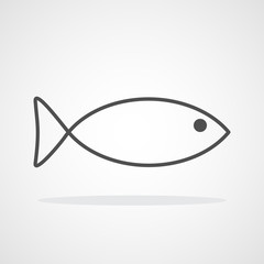 Fish icon isolated. Vector illustration.