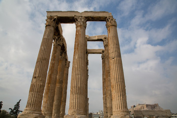 Ancient Columns at the Acropolis, Athens, Greece