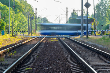 Fototapeta premium railroad tracks and ground details
