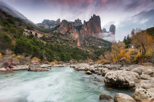 mallos de riglo mountain at Spanish countryside