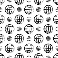 Globe Icon Seamless Pattern