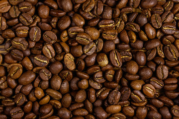 Background of the roasted coffee beans