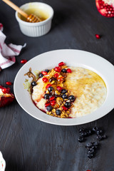 the children's breakfast oatmeal with berries and nuts