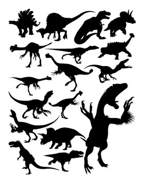 Dinosaur ancient animal silhouette. Good use for symbol, logo, web icon, mascot, sign, or any design you want.