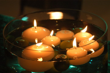 candles on black background