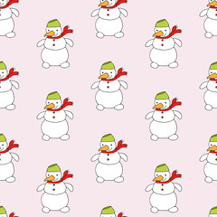 seamless pattern with snowmen