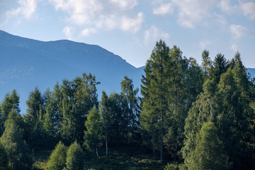 Fototapeta na wymiar Distant mountain cores in slovakia Tatra mountain trails