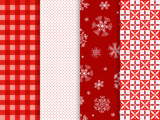 set of festive Christmas seamless patterns