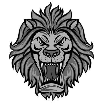 Lion Head Logo Vector Illustration