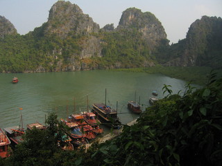 Cave in Vietnam. Halong Bay.  World Heritage seascape