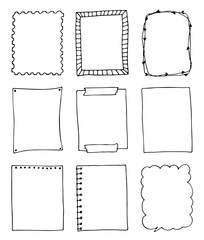 set of hand-drawn doodle frames © ARTvektor
