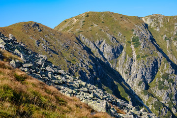 Obraz premium Distant mountain cores in slovakia Tatra mountain trails