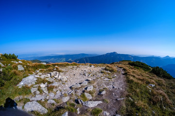 Distant mountain cores in slovakia Tatra mountain trails