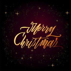 Merry christmas text vector on white background. Lettering for invitation, wedding and greeting card, prints and posters. Hand drawn inscription