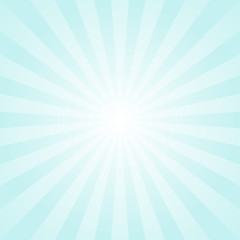 Sunlight background. Pale blue color burst background with white highlight. Fantasy Vector illustration.