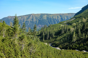 Distant mountain cores in slovakia Tatra mountain trails