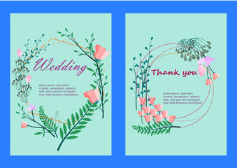 Wedding invitation card on design,Wedding ornament concept.