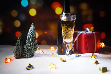 New Year concept with champagne cork