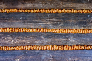 Naklejka premium old wooden barn details in countryside at summer
