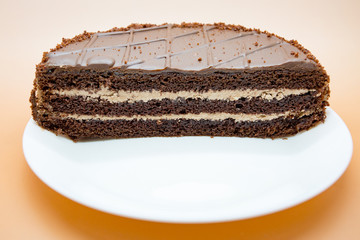 Cake in a cut on a white background