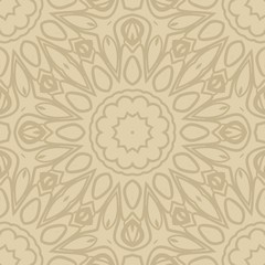 Floral Geometric Pattern with hand-drawing ornament. Vector super illustration. For fabric, textile, bandana, scarg, colored print