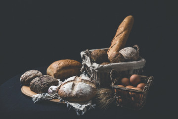 Assortment of baked bread