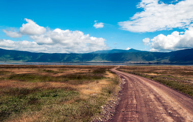 Fototapeta na wymiar Mountains in Tanzania in the Ngorogoro Valley