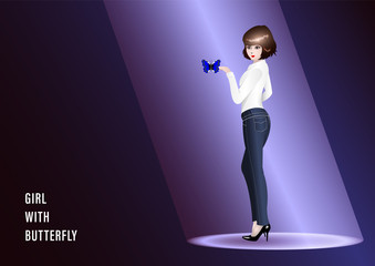 girl with butterfly
