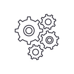 Gear wheel line icon concept. Gear wheel vector linear illustration, sign, symbol