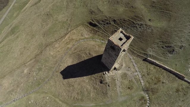Caucasus. Midagrabe gorge. Funerary crypts and a tower near the village of Dargavs.