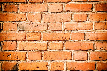 Red old brick wall texture for background