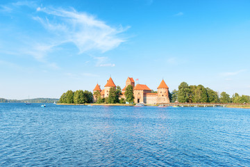 Trakai castle on island lake