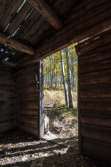 Fototapeta na wymiar Log Cabin Doorway