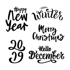 Winter vector illustration set on white background.