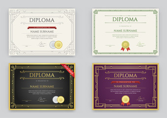 Big Set of Diploma or Certificate Premium Design Template in Vector