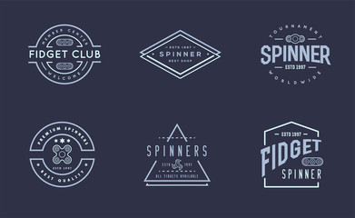 Hand Spinner Vector logo and labels. Fidget Spinners Emblems