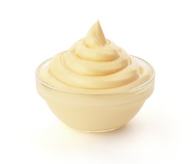 mayonnaise sauce in the bowl