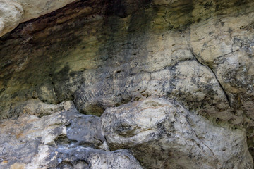 Old wall writings in the cowshed (german: Kuhstall) in Kirnitzschtal, Saxony, Germany