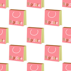 Paper bag. Background wallpaper. Big sale. Seamless.