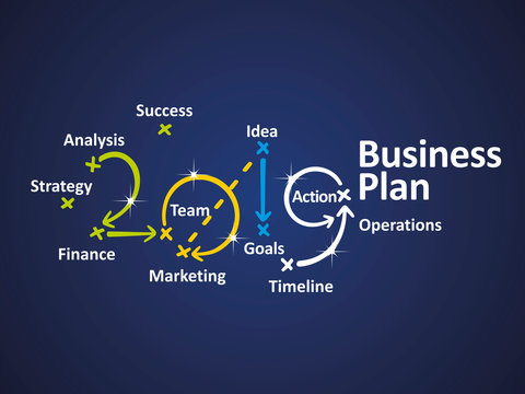 Business Plan 2019 blue background vector