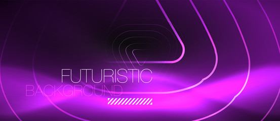 Dark black abstract background with neon colors and lines