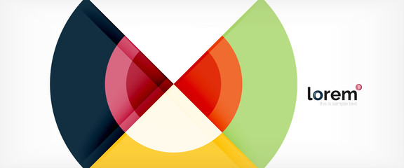 Obraz premium Modern geometric circles abstract background, colorful round shapes with shadow effects