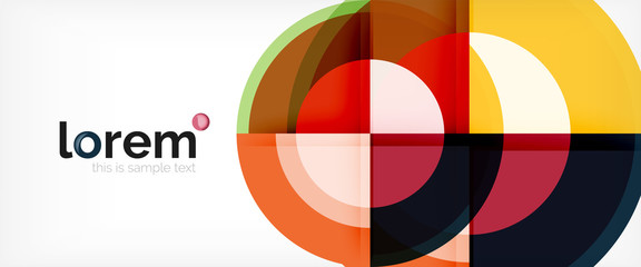 Obraz premium Modern geometric circles abstract background, colorful round shapes with shadow effects