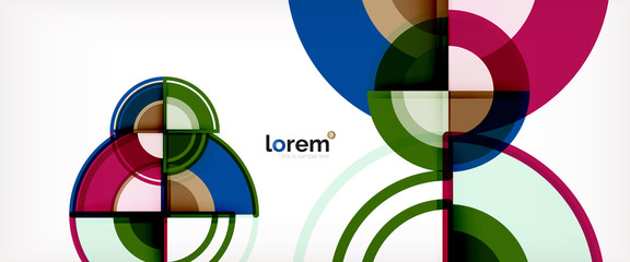 Obraz premium Circle abstract background, bright colorful round geometric shapes