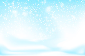 Fototapeta premium Falling snow background. Vector illustration with snowflakes. Winter snowing sky. Eps 10.