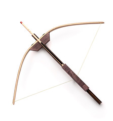 Top view of toy wooden crossbow