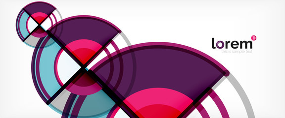 Obraz premium Circle abstract background, bright colorful round geometric shapes